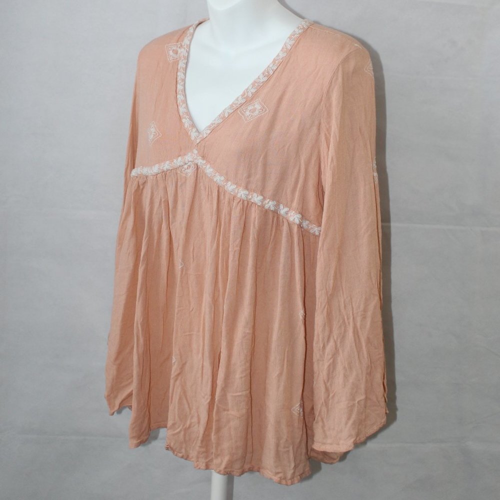 RD & Koko Anthropologie Women’s Boho Top with Embroidery Pink Size Medium - Picture 5 of 9